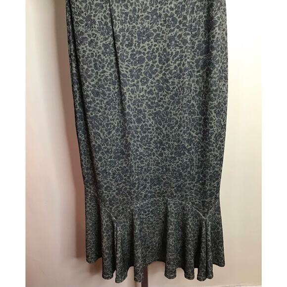 Hutch Women Kari Midi Dress Sz. Med Green Cheetah Print Slinky Sexy Sleeveless - Picture 7 of 12